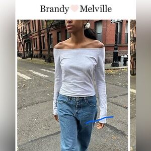 Brandy Melville Cream Off the Shoulder  Top